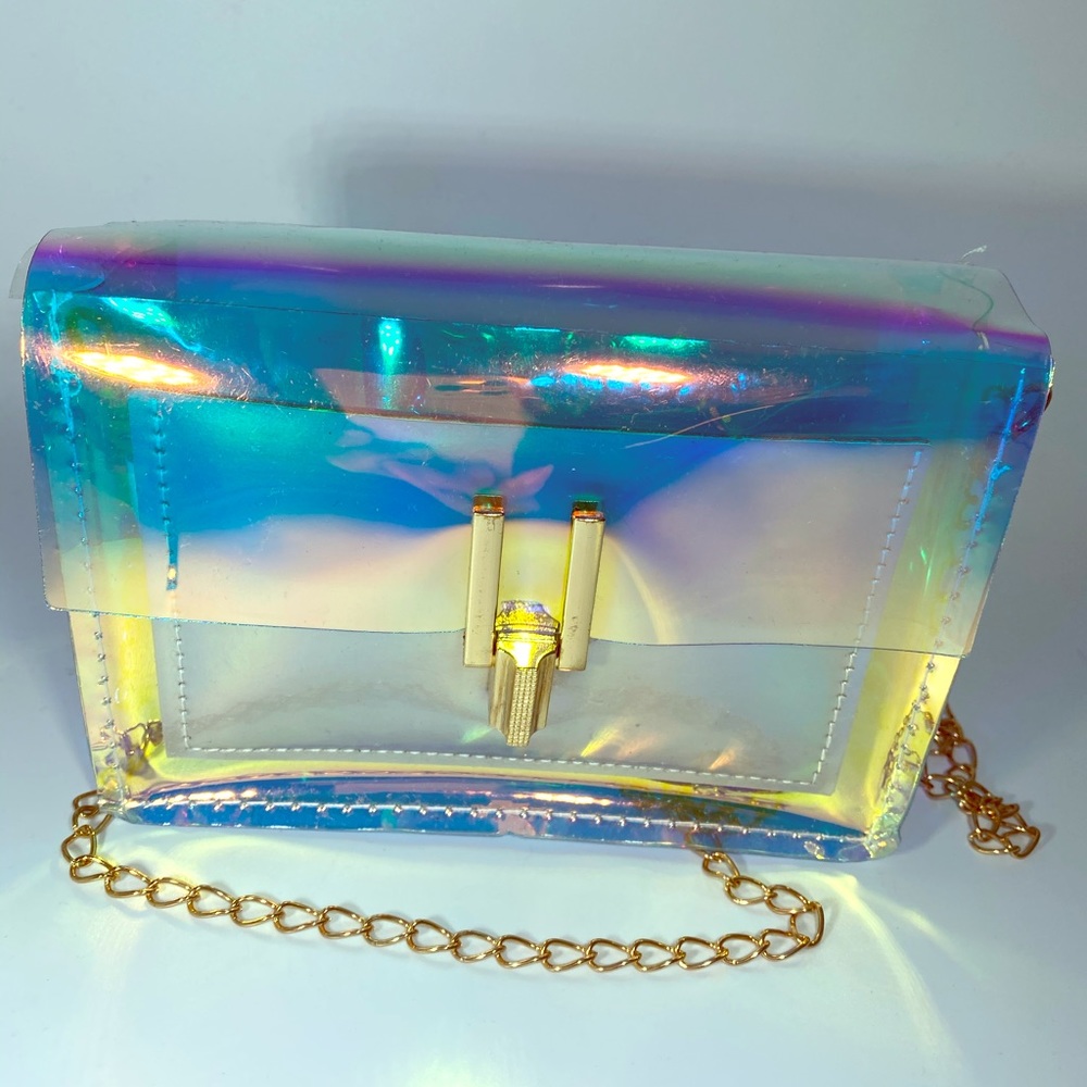 Clear transparent jelly chain crossbody bag